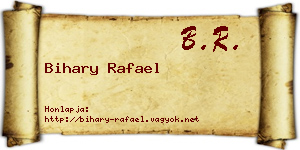 Bihary Rafael névjegykártya